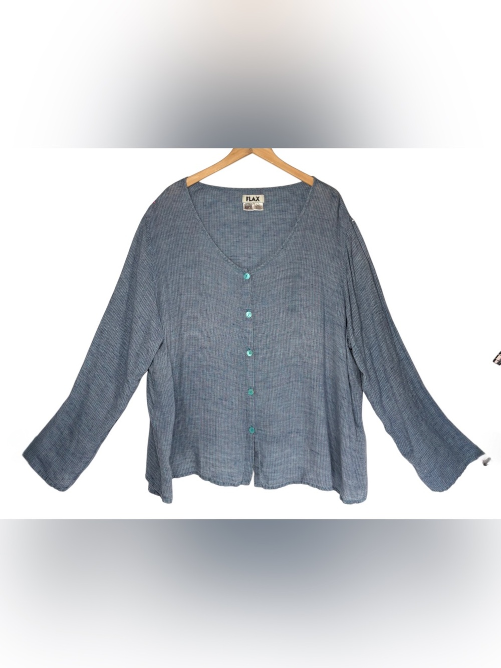 Linen Button Front Women's Top Size 3X